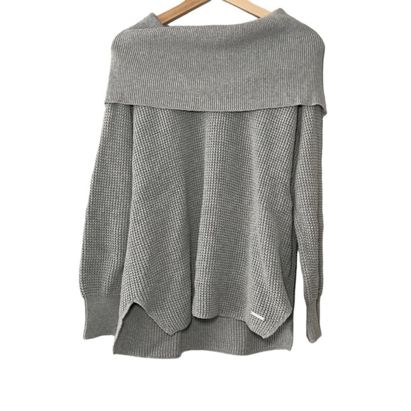 MICHAEL Michael Kors Women’s Cowl Neck Waffle Sweater Gray Size Large - Picture 2 of 10